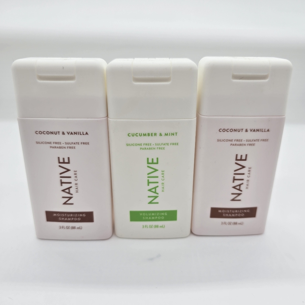 Set of 3 Native Shampoo Travel Size 3oz each